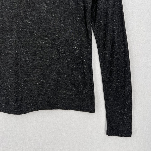 ALLSAINTS Esme Shimmers Tee Womens Large Charcoal Gray Silver Long Sleeve Crew - Picture 10 of 15